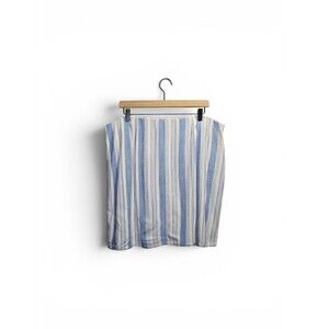 Torrid Linen Blend Mini Skirt Women’s 2X Blue & White Striped Summer Social Club